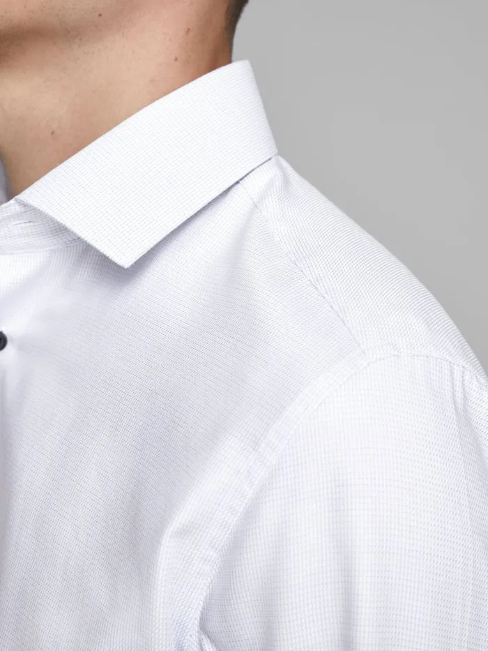 Shirts JACK and JONES Mens SLIM FIT DOBBY SHIRT White White For Sale