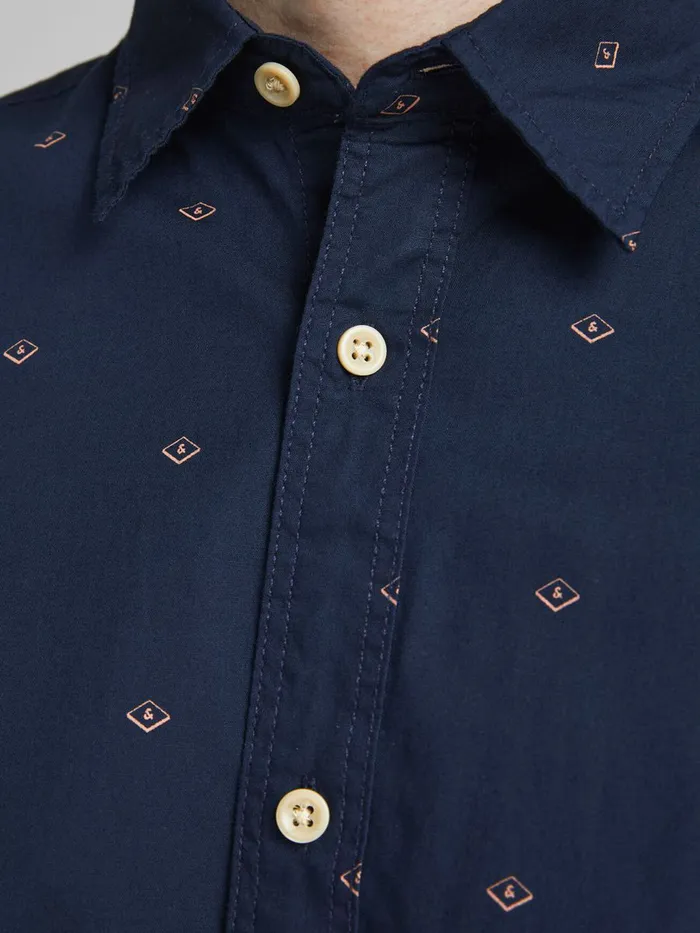 Shirts JACK and JONES Mens SLIM FIT POPLIN SHIRT Blue Navy Blazer Online