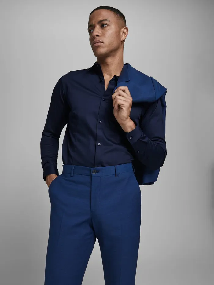 Shirts JACK and JONES Mens SUPER SLIM SHIRT Blue Navy Blazer For Sale