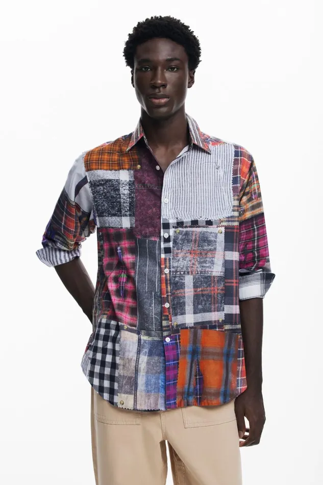 Shirts Men Desigual Patched Shirt Red