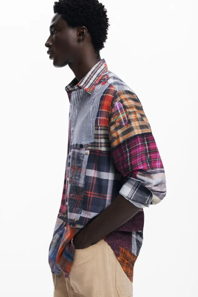 Shirts Men Desigual Patched Shirt Red