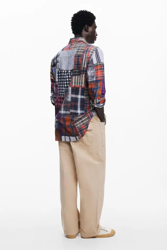 Shirts Men Desigual Patched Shirt Red