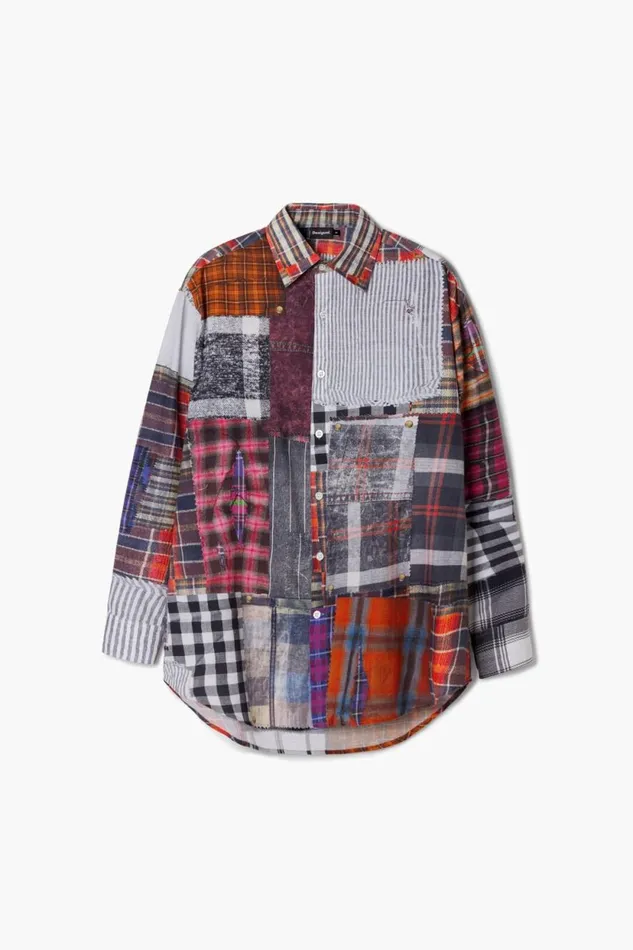 Shirts Men Desigual Patched Shirt Red