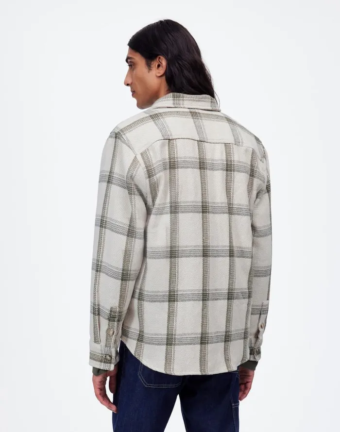 Shirts Men Madewell Brushed Easy ShirtJacket In Italian Fabric Bleached Canvas Heather