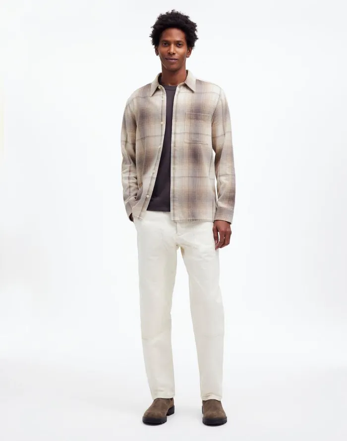 Shirts Men Madewell Easy Shirt In Brushed Flannel Black Coal