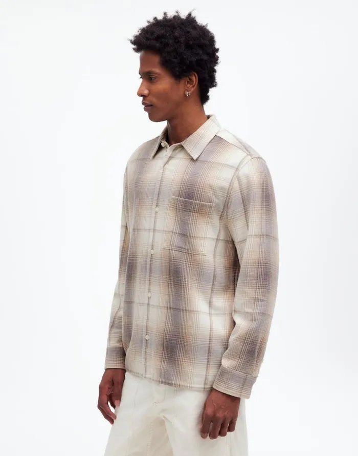 Shirts Men Madewell Easy Shirt In Brushed Flannel Black Coal