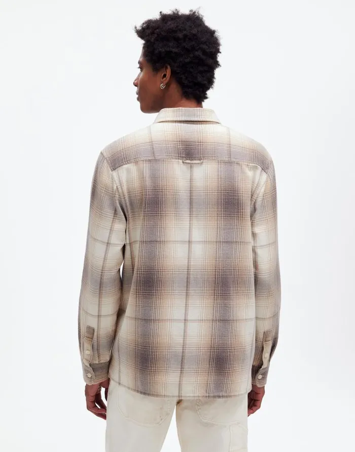 Shirts Men Madewell Easy Shirt In Brushed Flannel Black Coal