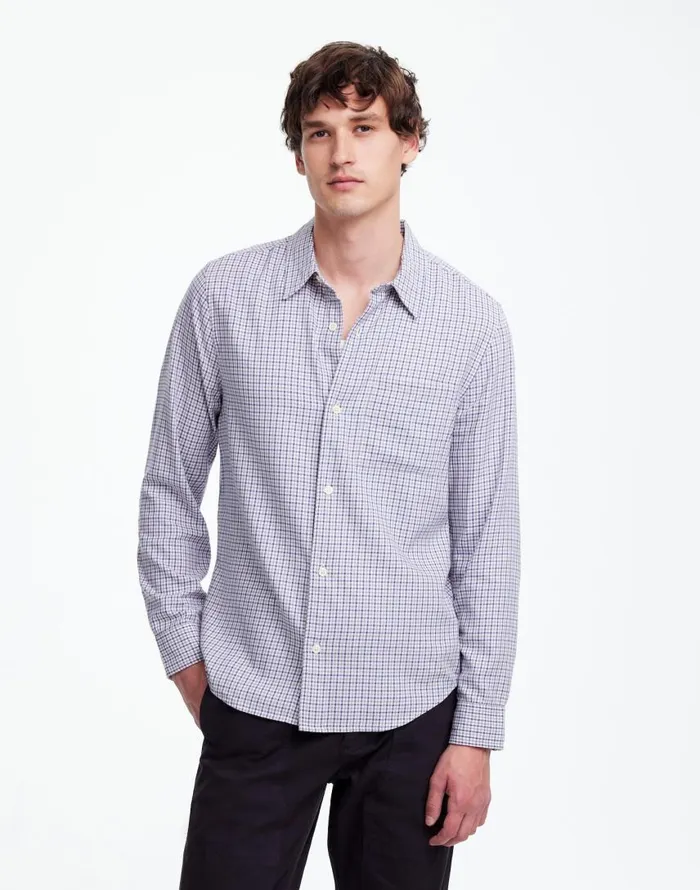 Shirts Men Madewell The Perfect Shirt In Softdrape Twill Holiday Tattersall Twill