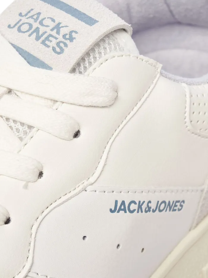Shoes JACK and JONES Junior BOYS FAUX LEATHER MESH SNEAKERS White Winter White Gift for Friend