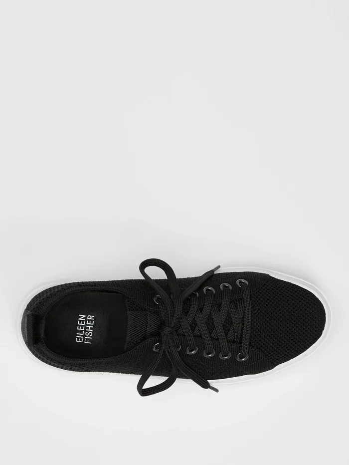 Shoes Women Eileen Fisher Peris Recycled Stretch Knit Wedge Sneaker Black