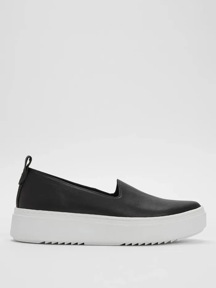 Shoes Women Eileen Fisher Prosper Platform Sneaker In Leather Black