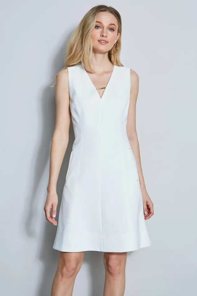 Short Dresses Women Elie Tahari Basketweave Bar Dress MILKWEED