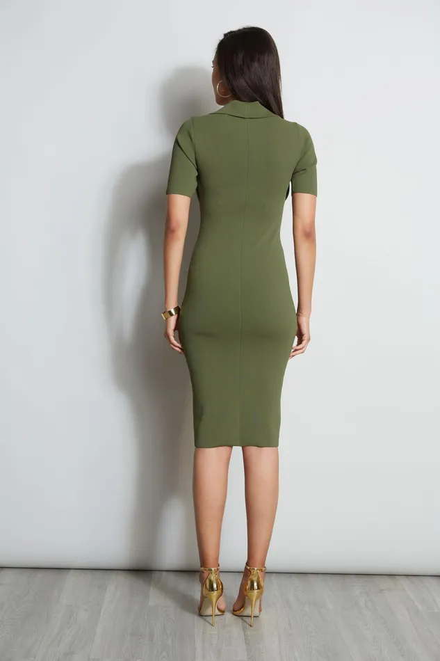 Short Sleeve Dresses Women Elie Tahari Contour Sweater Dress TUSCAN