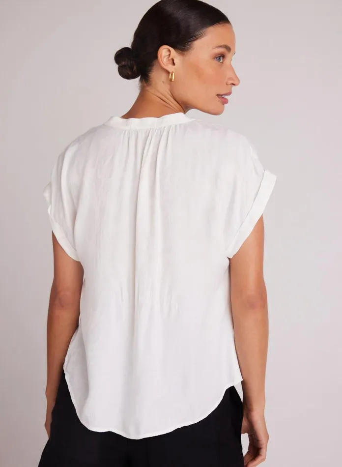Short Sleeve Women Bella Dahl Cap Sleeve Henley 8211 Off White