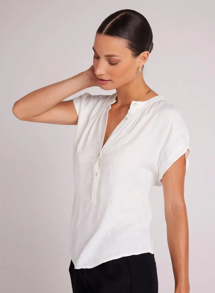 Short Sleeve Women Bella Dahl Cap Sleeve Henley 8211 Off White