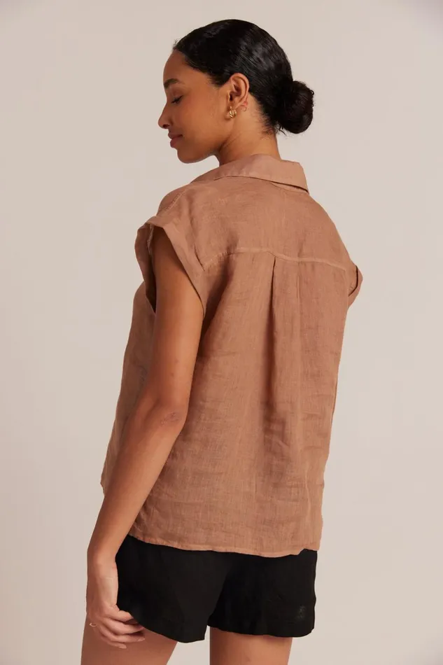Short Sleeve Women Bella Dahl Linen Short Sleeve Pullover 8211 Desert Brown Short Sleeve Women Bella Dahl Linen Short Sleeve Pullover 8211 Desert Brown