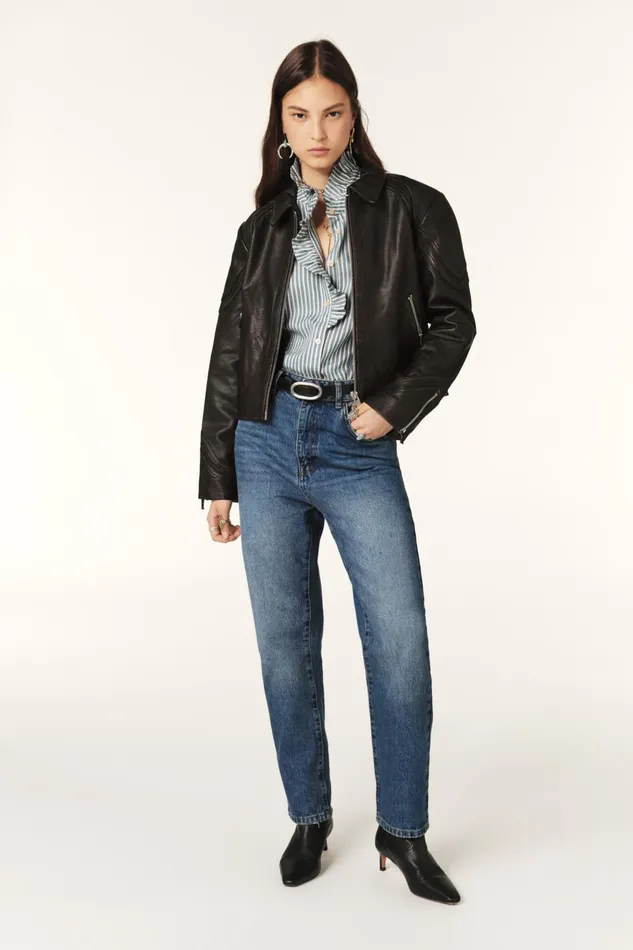 Short Zipped Jacket Constance Brown Women Baandsh Jackets and Coats