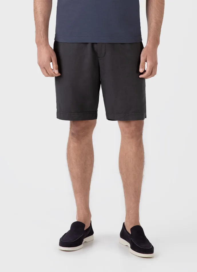 Shorts Cotton Linen Drawstring Shorts Charcoal 8211 ussunspel Men