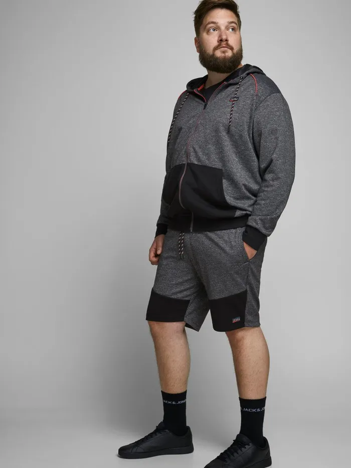 Shorts JACK and JONES Mens DRAWSTRING PLUS SIZE SHORTS Black Pirate Black Gift Ideas