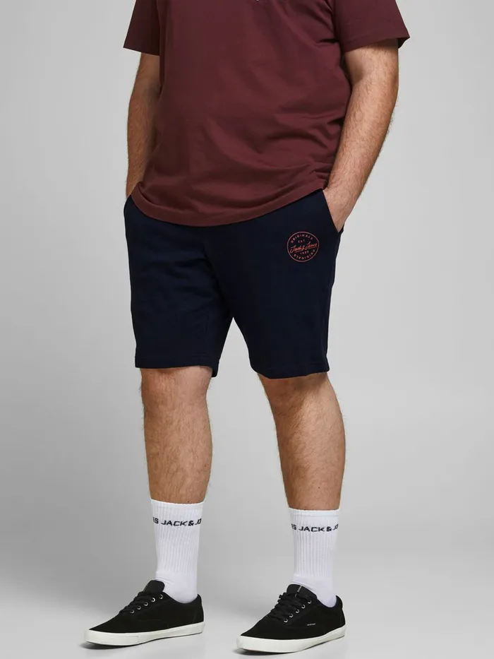 Shorts JACK and JONES Mens LOOPBACK PLUS SIZE SWEAT SHORTS Blue Navy Blazer Online