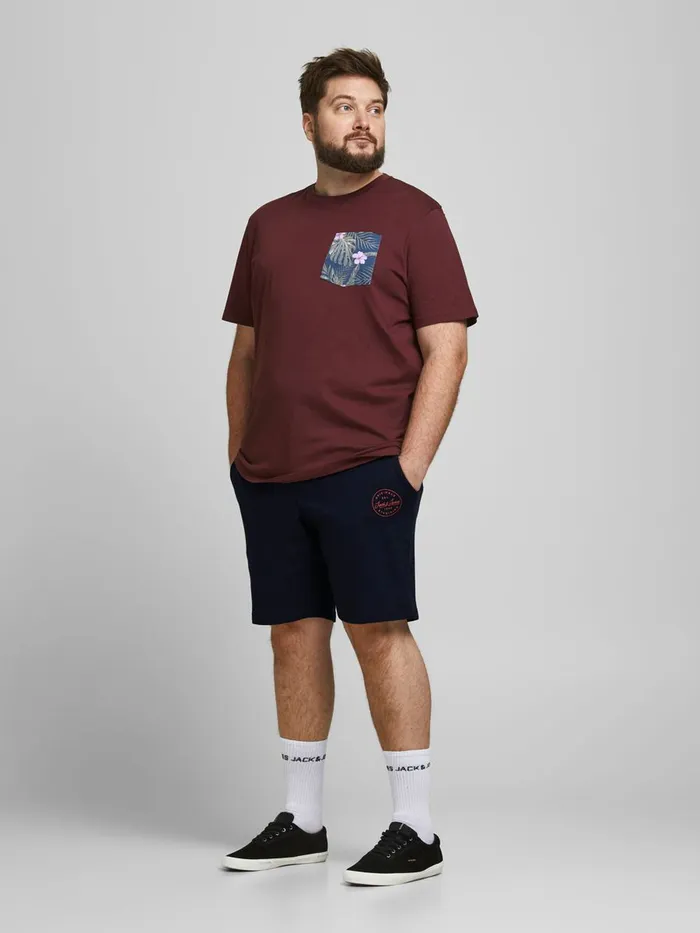Shorts JACK and JONES Mens LOOPBACK PLUS SIZE SWEAT SHORTS Blue Navy Blazer Online