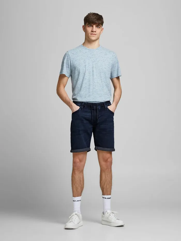 Shorts JACK and JONES Mens RICK DASH INDIGO KNIT DENIM SHORTS Blue Blue Denim Gift for Friend