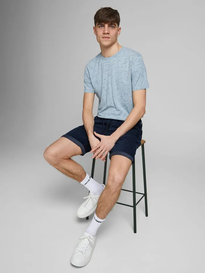 Shorts JACK and JONES Mens RICK DASH INDIGO KNIT DENIM SHORTS Blue Blue Denim Gift for Friend