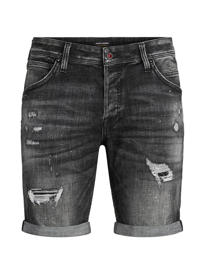 Shorts JACK and JONES Mens RICK FOX DENIM SHORTS Grey Black Denim Cheap On Sale