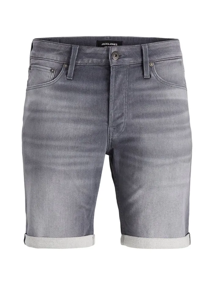 Shorts JACK and JONES Mens RICK ICON GE 005 INDIGO KNIT PLUS SIZE DENIM SHORTS Grey Grey Denim Gift for Friend