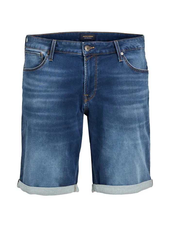 Shorts JACK and JONES Mens RICK ICON INDIGO KNIT PLUS SIZE DENIM SHORTS Blue Blue Denim Gift 4 You