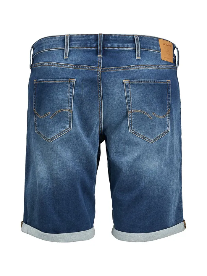 Shorts JACK and JONES Mens RICK ICON INDIGO KNIT PLUS SIZE DENIM SHORTS Blue Blue Denim Gift 4 You