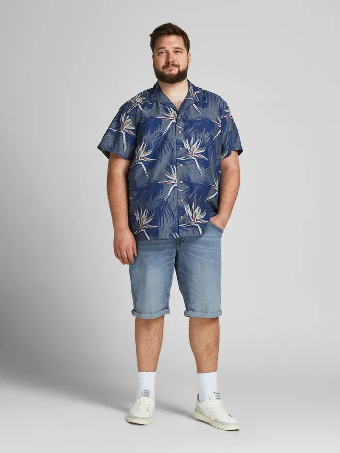 Shorts JACK and JONES Mens RICK ORIGINAL PLUS SIZE DENIM SHORTS Blue Blue Denim Gift for Friend