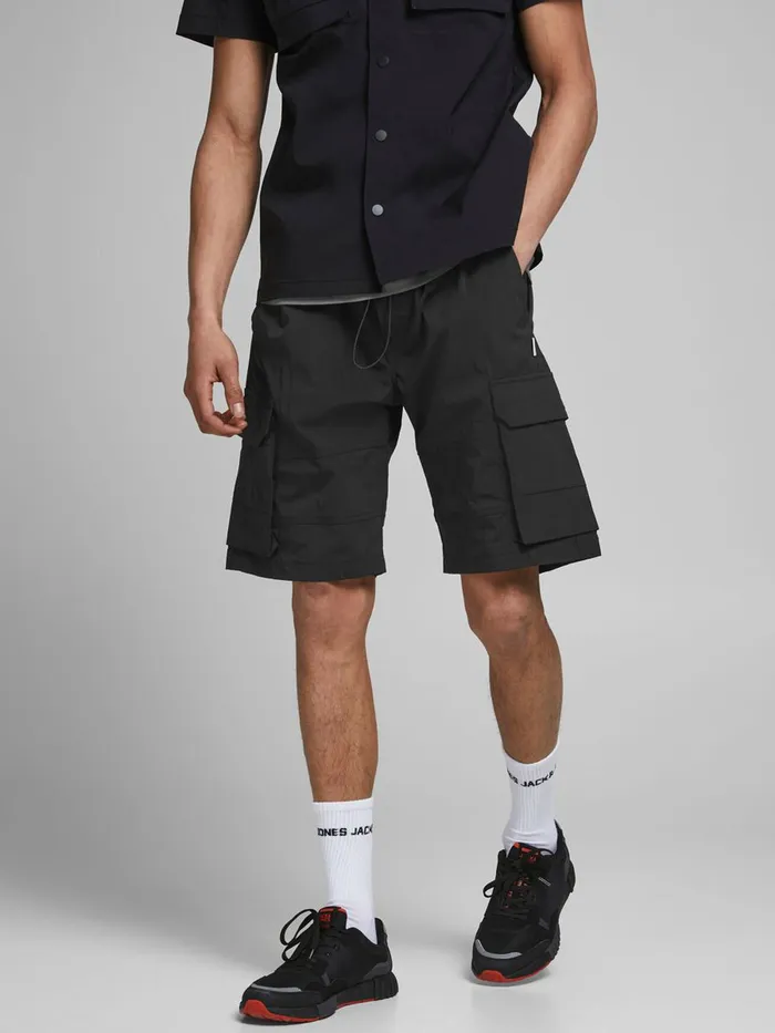 Shorts JACK and JONES Mens ROSS CARGO SHORTS Black Black On Sale