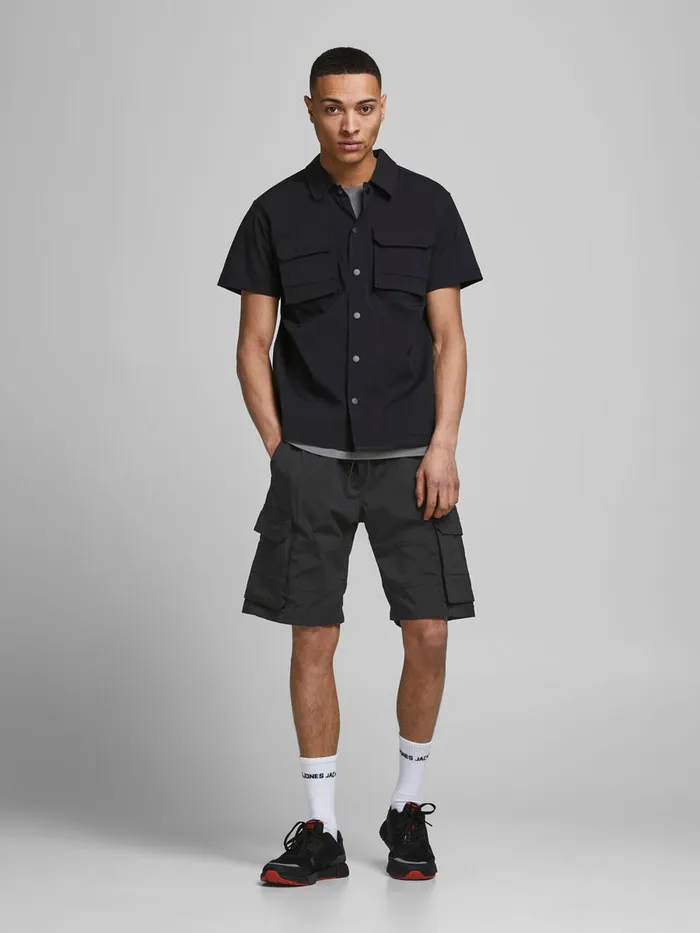Shorts JACK and JONES Mens ROSS CARGO SHORTS Black Black On Sale