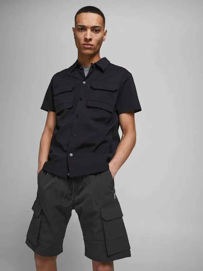 Shorts JACK and JONES Mens ROSS CARGO SHORTS Black Black On Sale