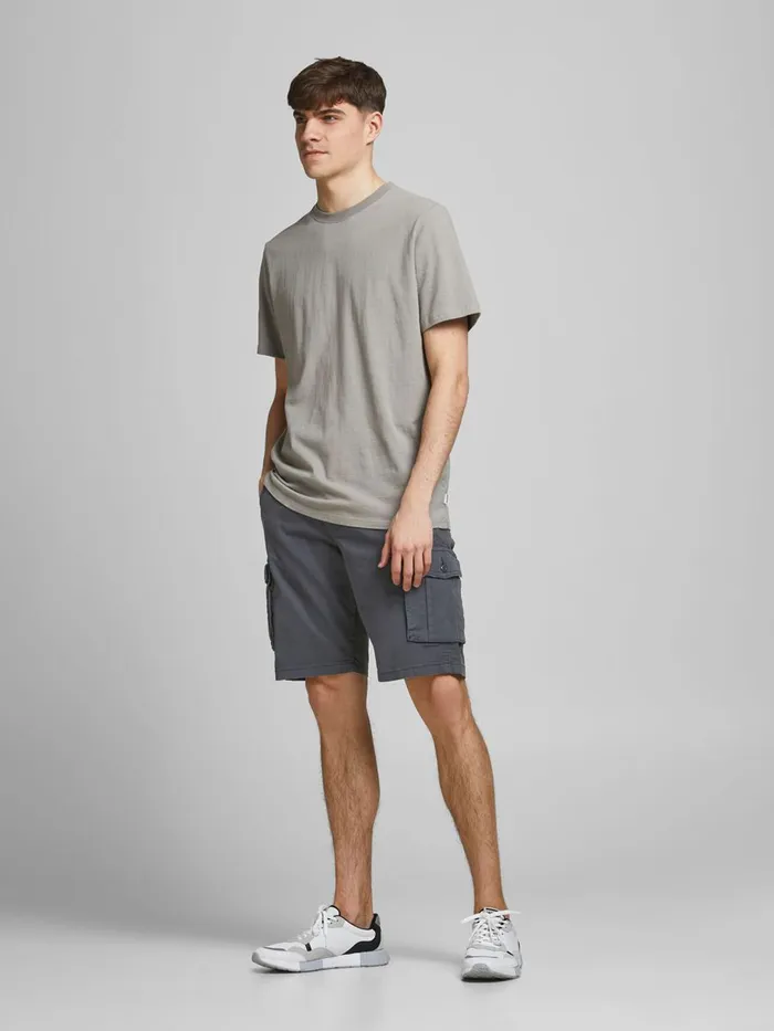 Shorts JACK and JONES Mens ZACK AMA CARGO SHORTS Grey Asphalt For Sale