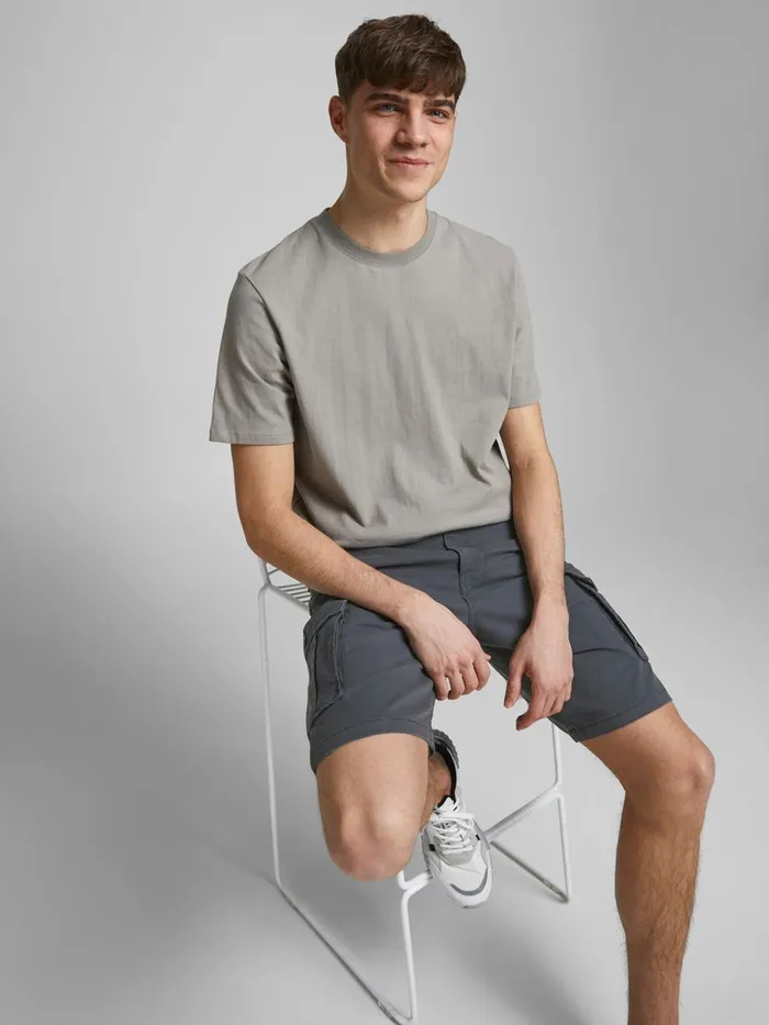 Shorts JACK and JONES Mens ZACK AMA CARGO SHORTS Grey Asphalt For Sale