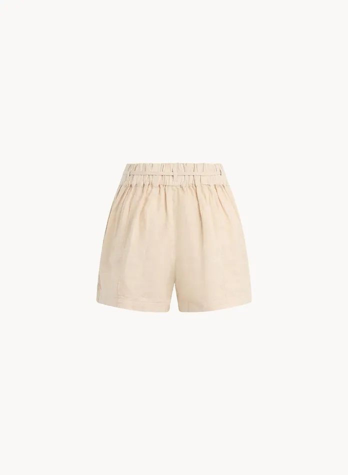 Shorts Women Bella Dahl Pintuck Short Samba Tan