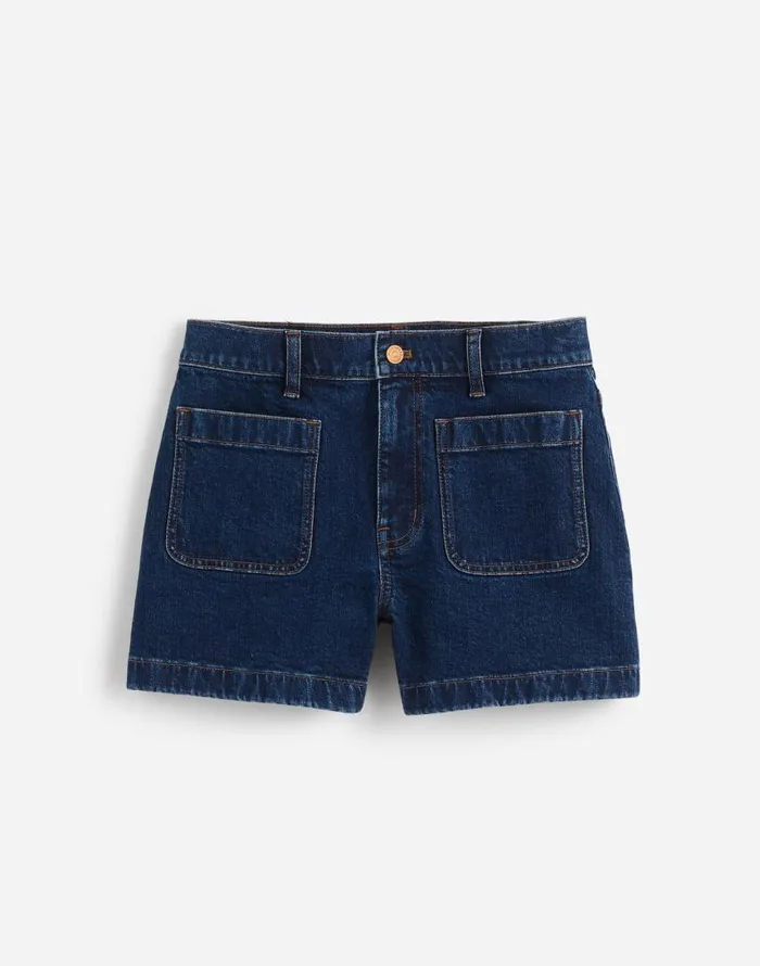 Shorts Women Madewell The Denim Emmett Short Patch Pocket Edition Stonegrove Wash