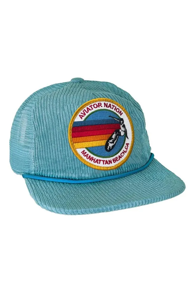 Signature Manhattan Beach 8211 Vintage Corduroy Mesh Trucker WomenMen Aviator Nation Trucker Hats