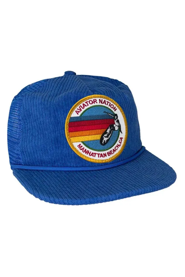 Signature Manhattan Beach 8211 Vintage Corduroy Mesh Trucker WomenMen Aviator Nation Trucker Hats