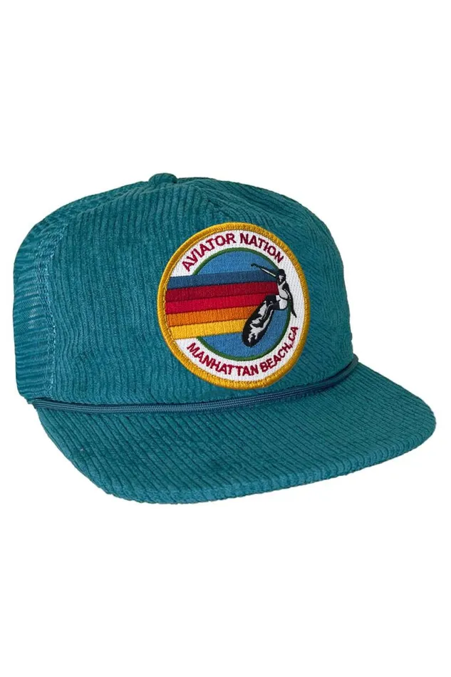 Signature Manhattan Beach 8211 Vintage Corduroy Mesh Trucker WomenMen Aviator Nation Trucker Hats