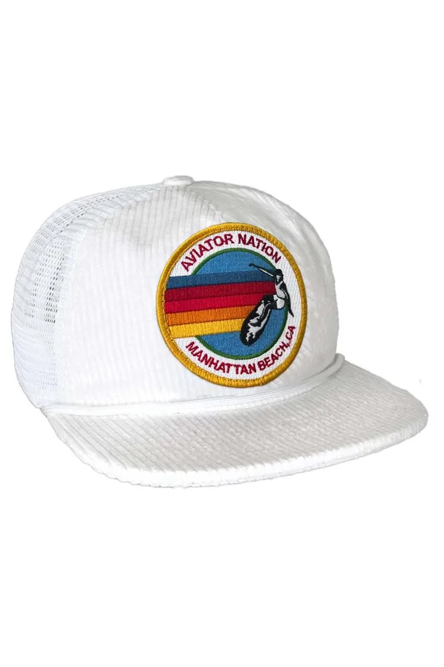 Signature Manhattan Beach 8211 Vintage Corduroy Mesh Trucker WomenMen Aviator Nation Trucker Hats
