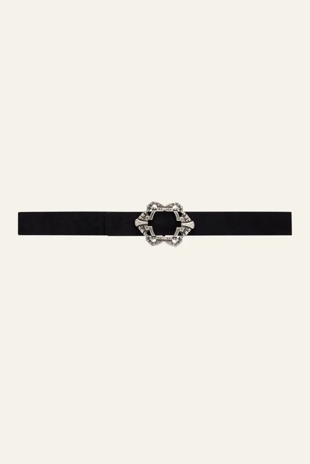 Silver Rhinestone Belt Berrie Black Women Baandsh Belts