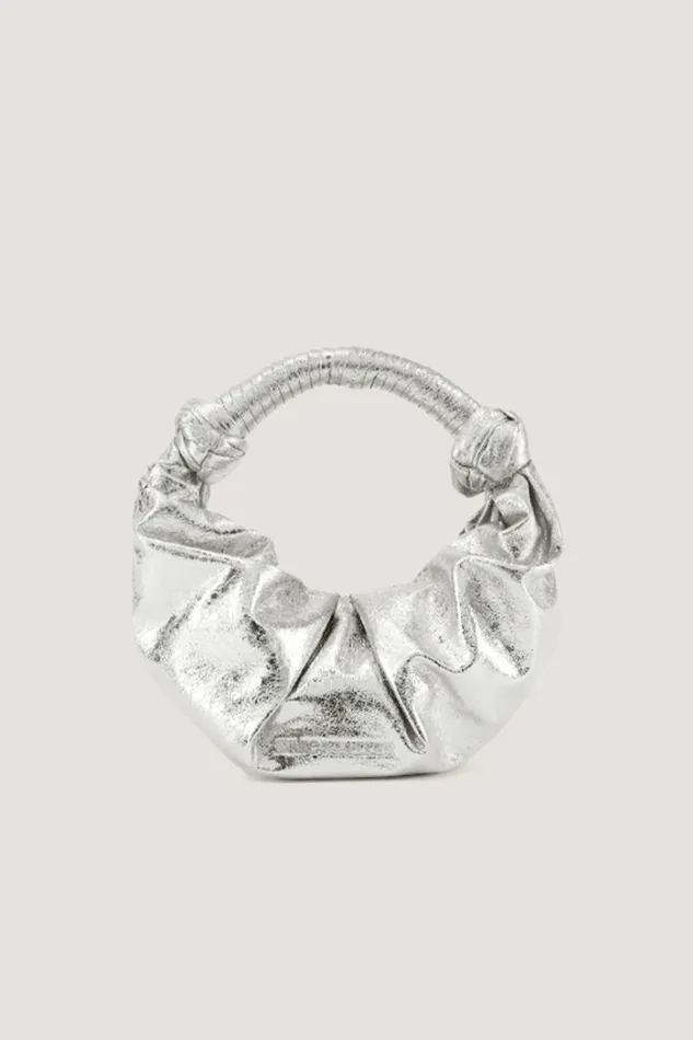 Simon Miller Bags Women Crinkle Lopsy Bag In Silver Vegan Leather SIMON MILLER