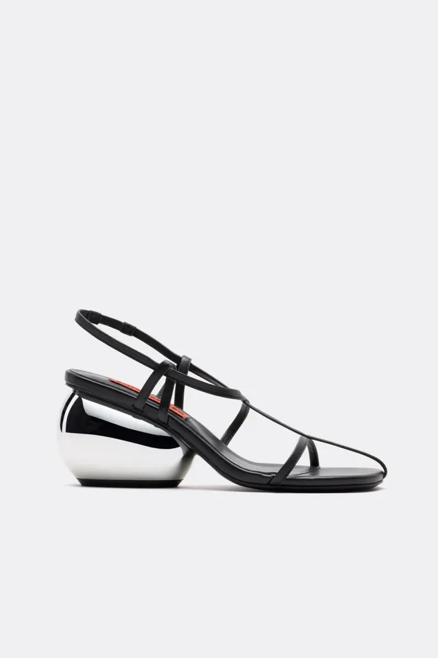Simon Miller Heels Women Moderno Sandal In Black Goat Leather