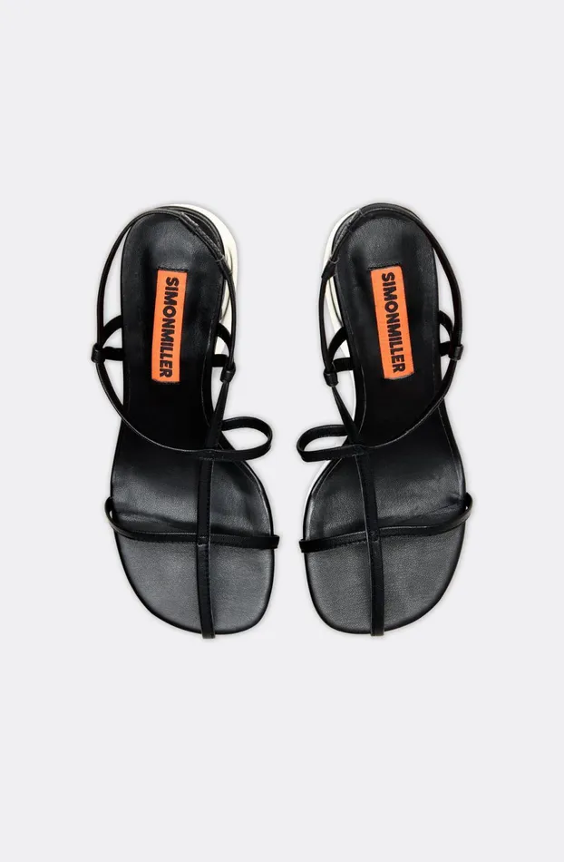 Simon Miller Heels Women Moderno Sandal In Black Goat Leather