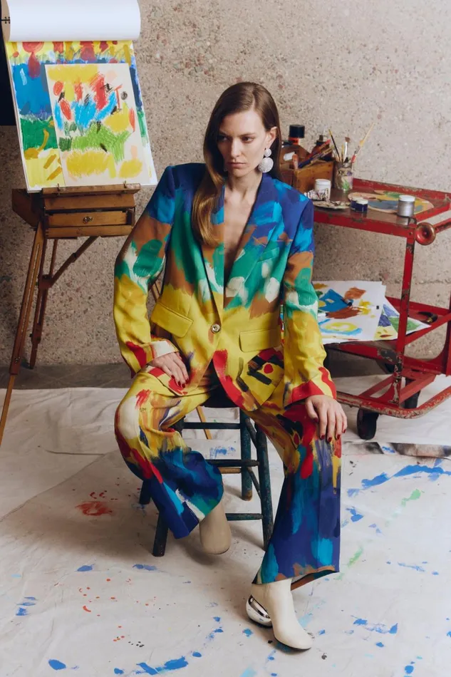Simon Miller Sets Women Lennox Crepe Jacket In Palette Print Simon Miller Sets Women Lennox Crepe Jacket In Palette Print