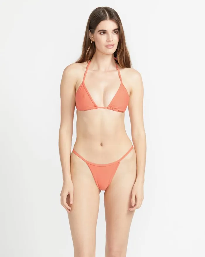 Simply Seamless Tri Bikini Top 8211 Electric Coral Womens Volcom Swim