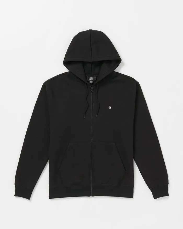 Single Stone Zip Hoodie 8211 Black Mens Volcom Hoodies and Sweatshirts